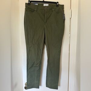 Crown & Ivy Olive High-rise Skinny Stretch Denim